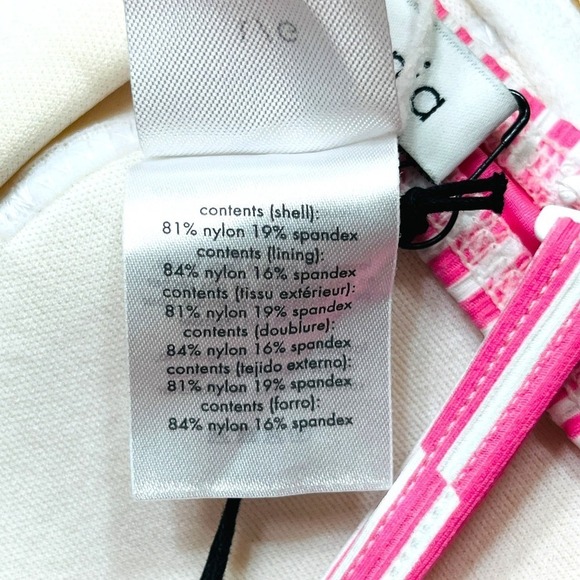 Onia NWT Dalia Pink and White Broken Striped Underwire Demi Cup Bikini Top Large - Picture 10 of 15